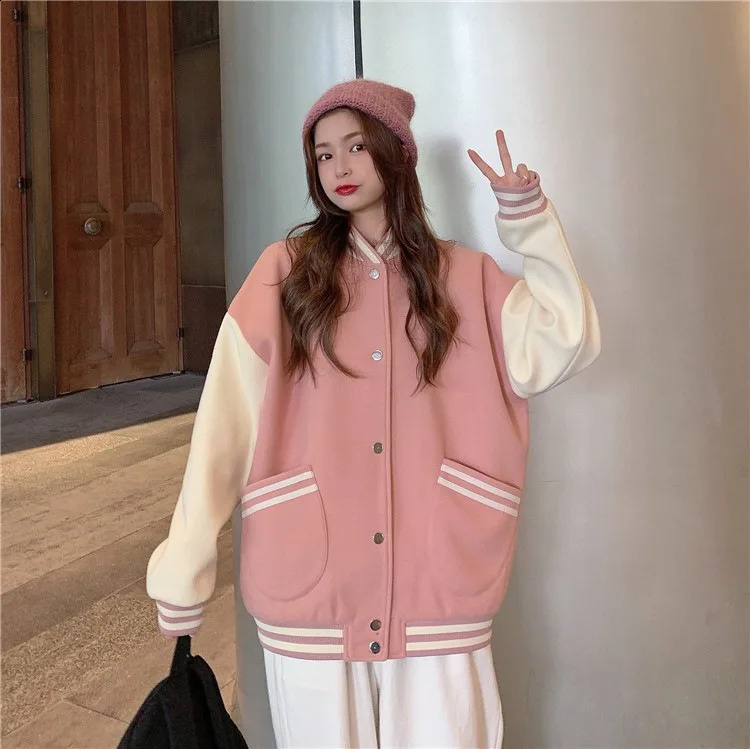 Autumn and Winter Loose Padded Baseball Jacket Female Hundred Original Hostile Wind Maillard Style Woman 250317