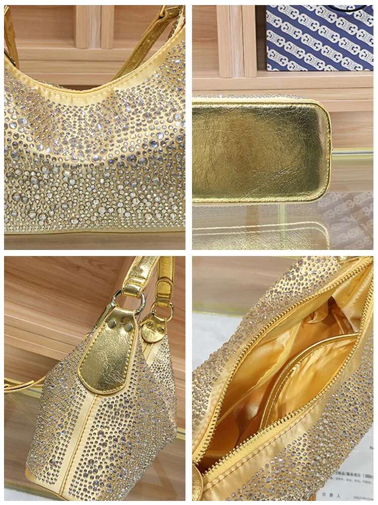 New Women s Shiny Evening Dress trend leisure Handbag Designer Women s Exquisite Off Shoulder Fashion Large Capacity Handbag Girl Gift Trendy Shoulder