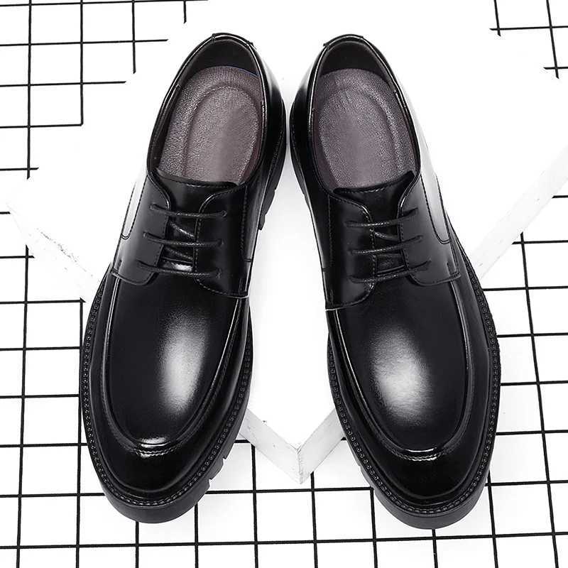 8-10cm high gain mens shoes for summer and autumn mens shoes lined with mens hollow business dresses mens elevator leather shoesXJ250319