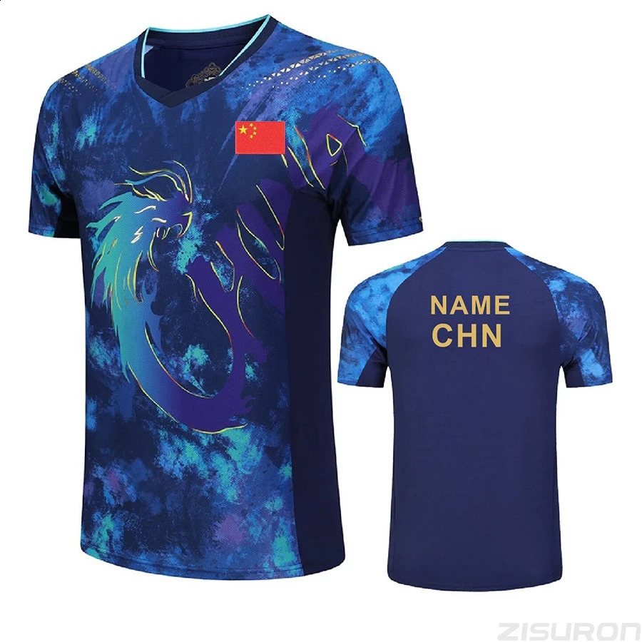 Custom Text CHINA Dragon uniform Championship TEAM Table Tennis shirts shorts Men Women ren ping pong shirt clothes 250314