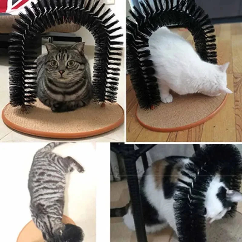 Cat toy arch selfservice beauty and baby friendly felt with massage friction brush scratch pad cat interactive 250312