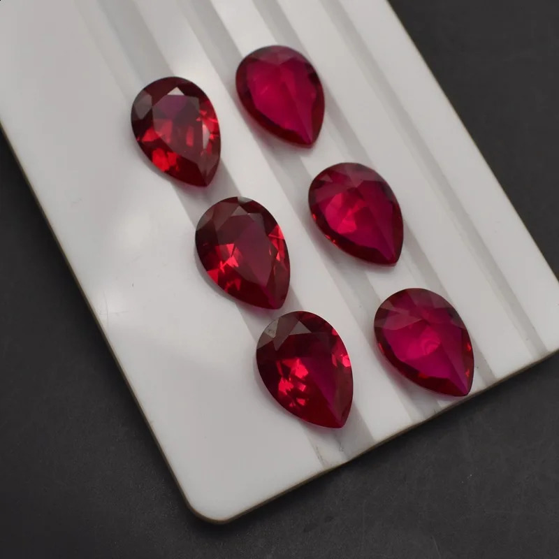 Natural Ruby 13x18mm Sri-Lanka Pear Cut VVS Blood Ruby Loose Gemstone for Setting Jewelry Making 250319