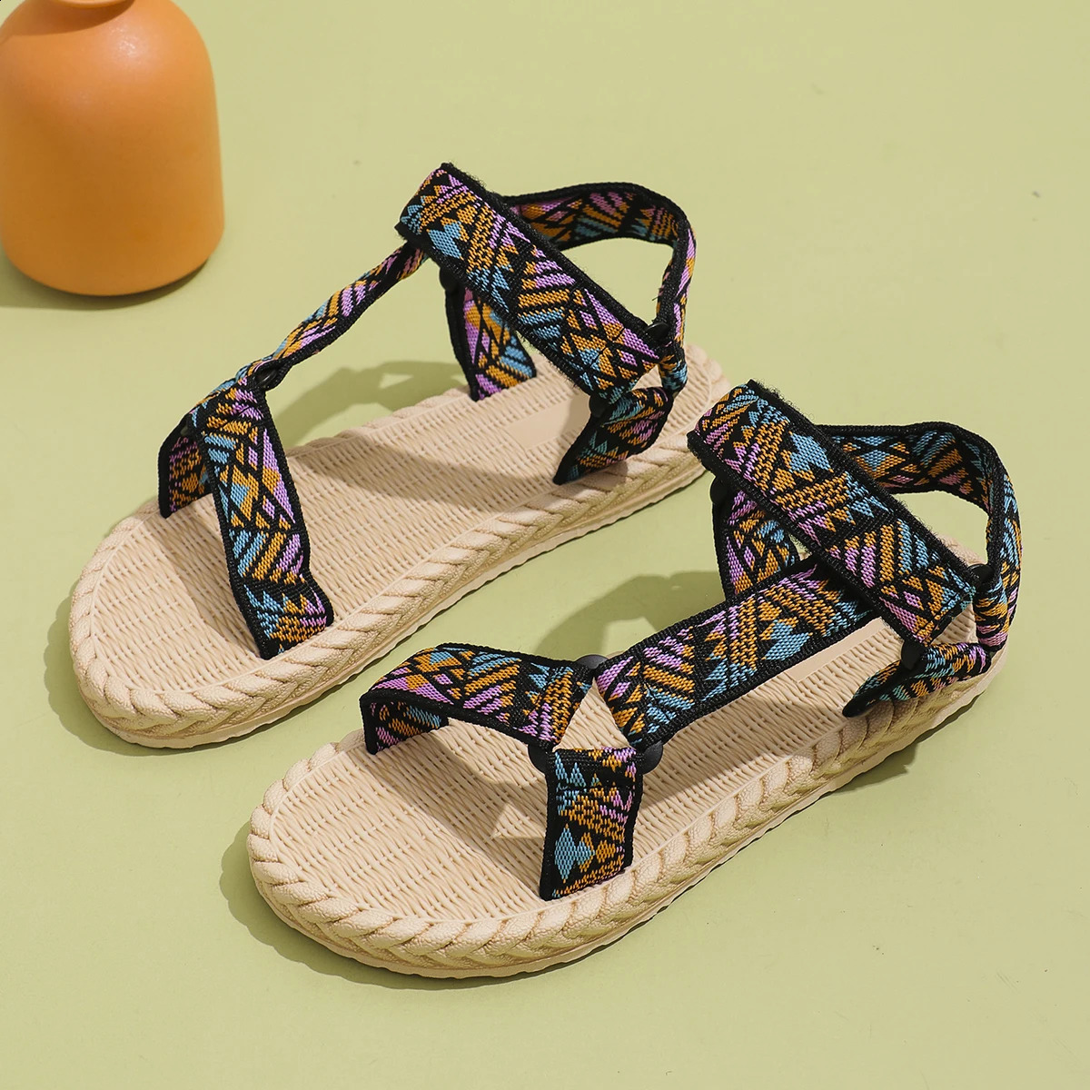 Womens fashion trend School Beach non-slip wear soft soled flat sandals 250318