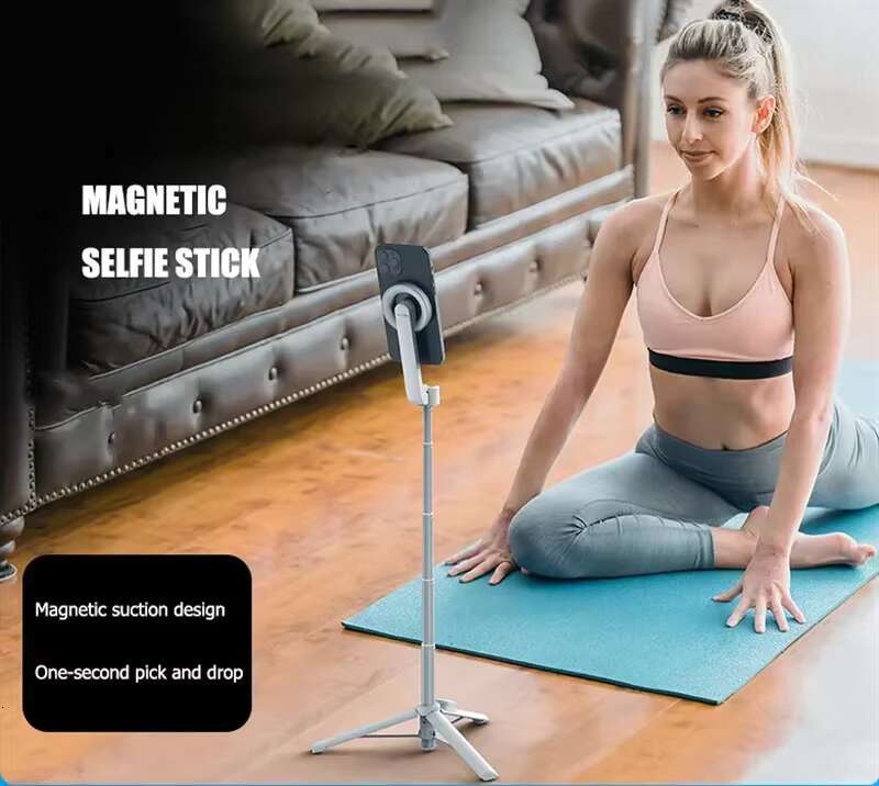 Universal Mobile Phone Magnetic Selfie Stick with Wireless Remote Tripod for iPhone 16 15 Pro Max PH17