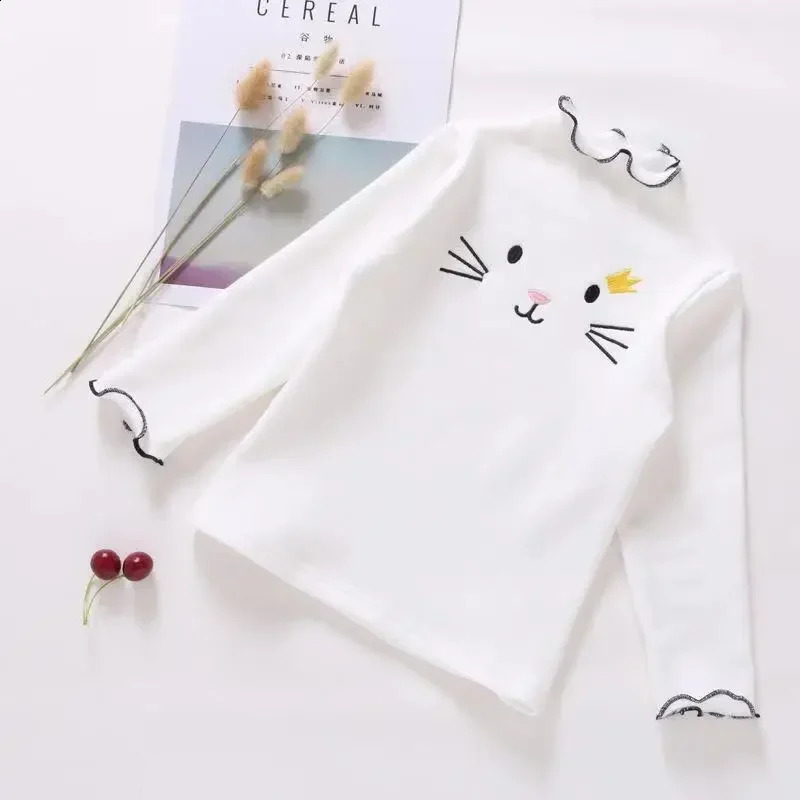 Girls Long Sleeved T Shirt Kids Cartoon Top Tees Spring Autumn Cotton Blouse 2 To 8 Years Childrens Undershirt Clothing 250319