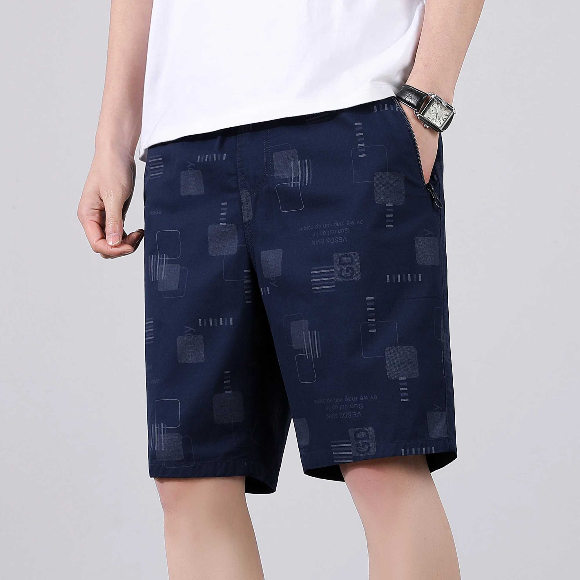 New Summer 100% Cotton Mens Shorts High Quality Casual Business Social Elastic Waist Mens Shorts 3-Color Beach Shorts W250319