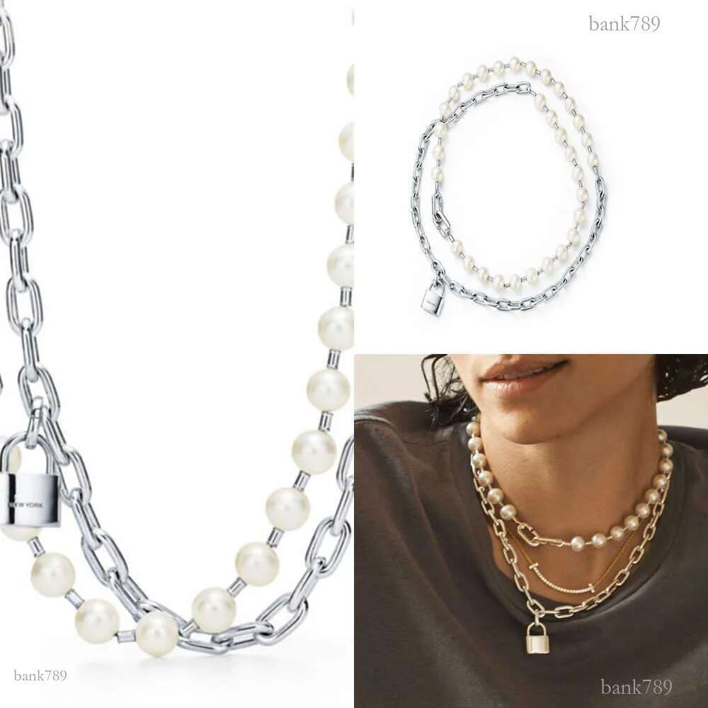 Pendant Necklaces New Pearl Buddha Bead Buckle Love Hang Tag Lock Head Necklace Popular Classic Temperament Accessories H250305