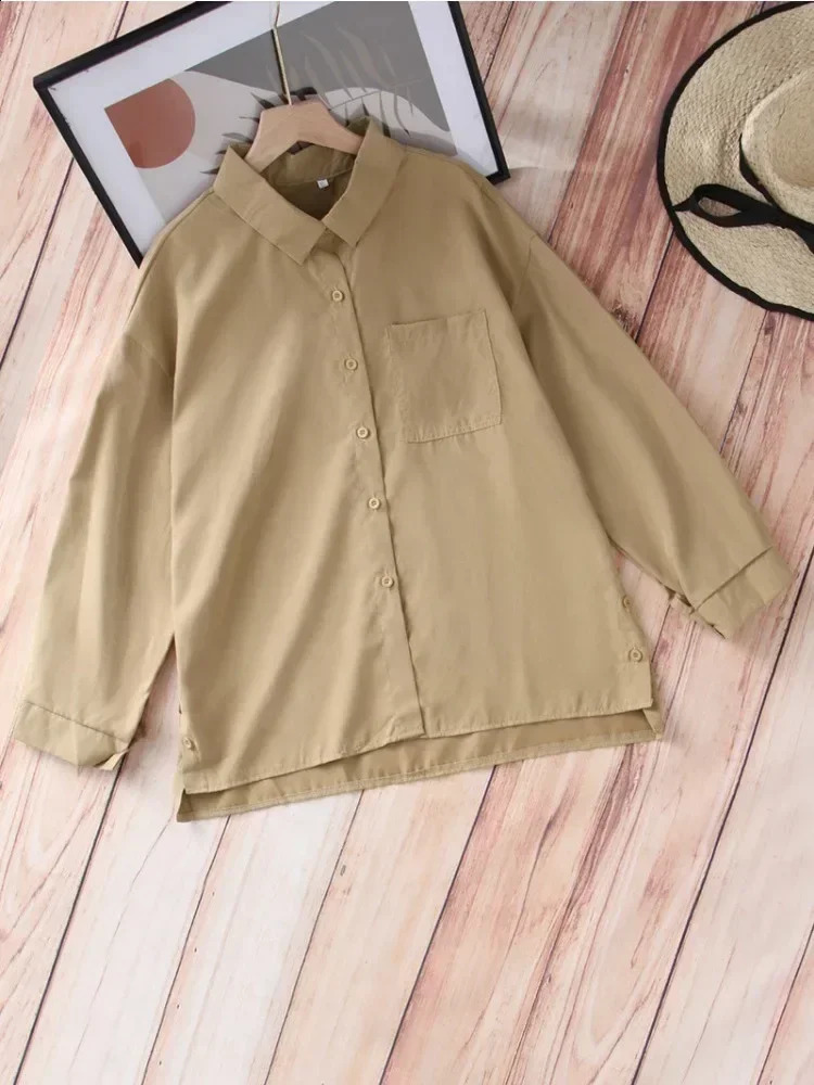 Plus Size Korean Style Blouses Long Sleeve Clothes Office Autumn Shirt Womens Shirts Winter Elegant Female 250319