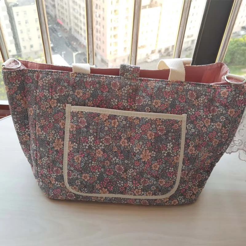 Ins Korean Style Baby Diaper Bag Mummy Shoulder Bag Floral Stroller Diaper Storage Organizer Large Handbags 250319