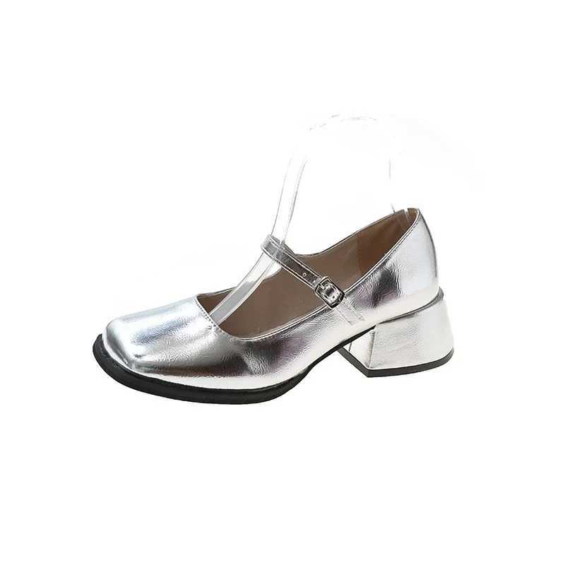 2025 Brand Womens High Heels Fi Square Toes Womens Mary Jane Shoes Soft soled Ballet Shoes Luxury Shallow Button Womens SandalsXJ250319