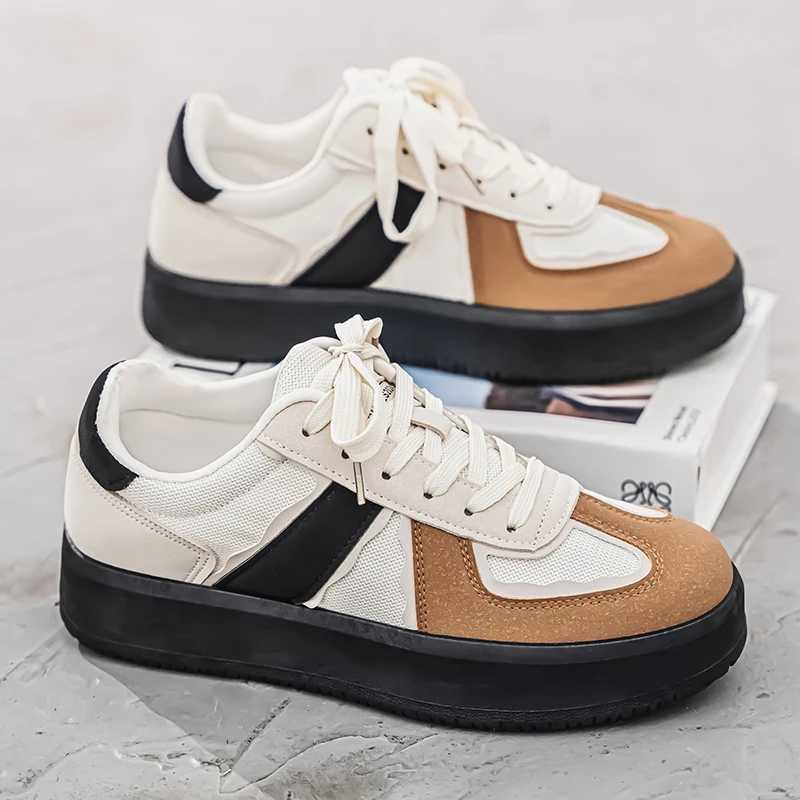 2025 Womens Sneakers ManandWen Breathable Pigskin Mixed- Lace-up Style Round Toe Ladies Shoes Handmade Y250318