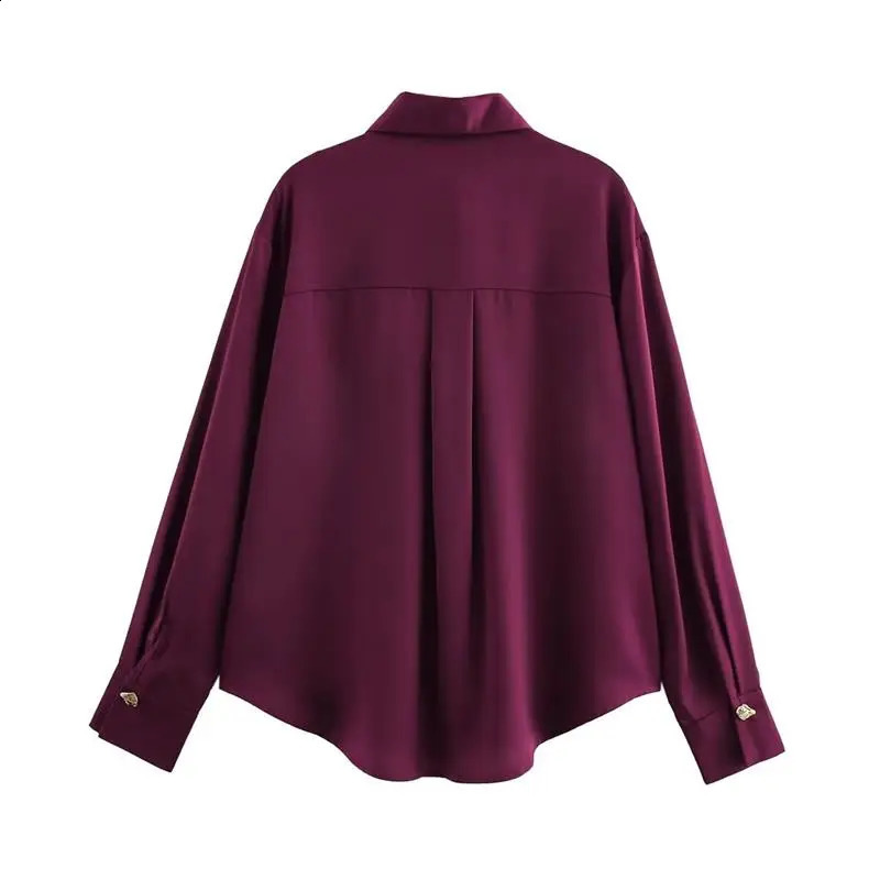 TRAF Shirts Spring Womens Elegant Loose Casual Fashion Holiday Blouses Street Chic Youth Joker Shirt Top 250318