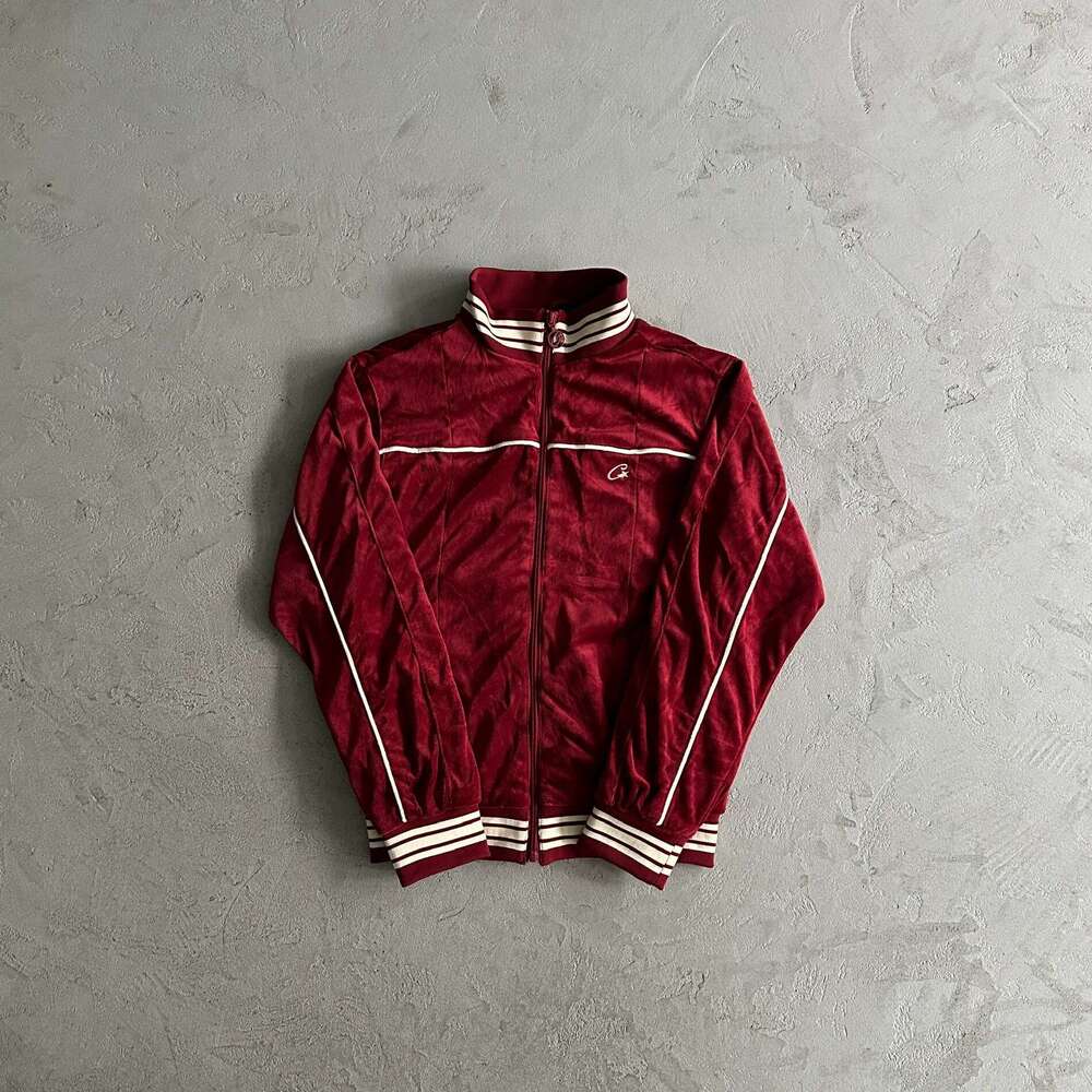 HMP British Hip Hop Street Velvet Stand up Collar Jacket, Men's Trendy Brand Casual Set, Centralee Same Style