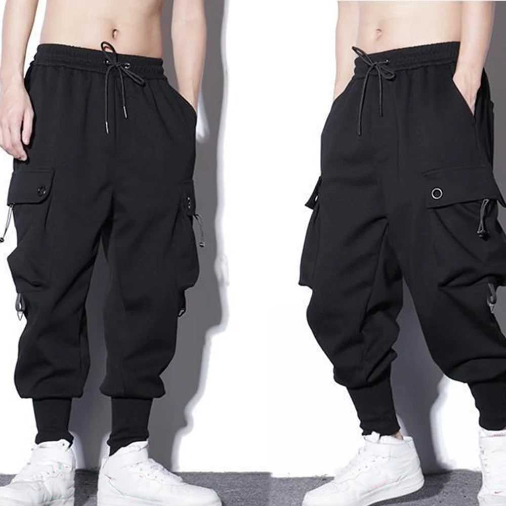 Loose Harem Pants Men Cargo Trousers Hip Hop Outdoor Casual Ankle Length Pant Fashion Streetwear Pocket Sweatpants X250319