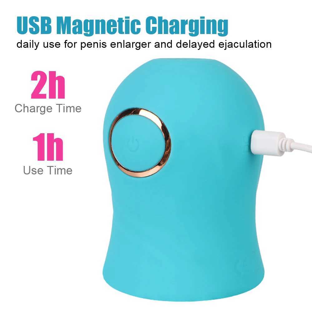 Male Masturbator Penile Pump Vibrator Used for Male Glans Sucking Rooster Exercise Machine Medical Delay Ejaculation Oral Sex ToysXJ250319