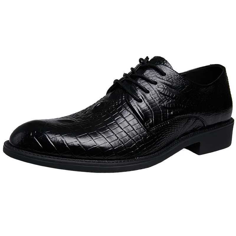 Mens leather flat shoes for spring and summer all Malaysian mens business shoe set UK casual middle-aged and elderly dad Oxford shoesXJ250319