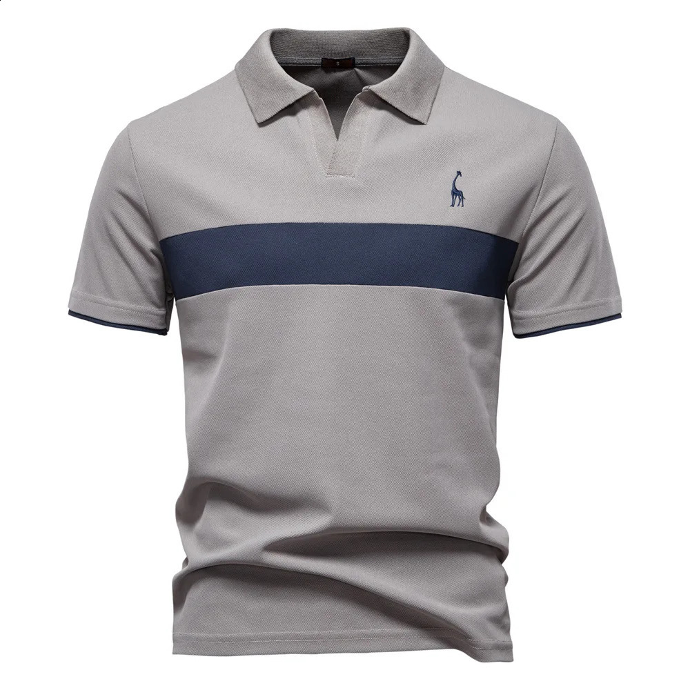 Summer Crossborder Explosive Deer y POLO Men Lapel Short Sleeve Tshirt Stitching Vneck Polo 250317