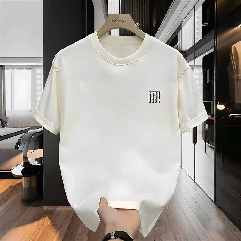 Short sleeved T-shirt for mens summer loose and loose fit young round neck clothing trend brand trendT250318