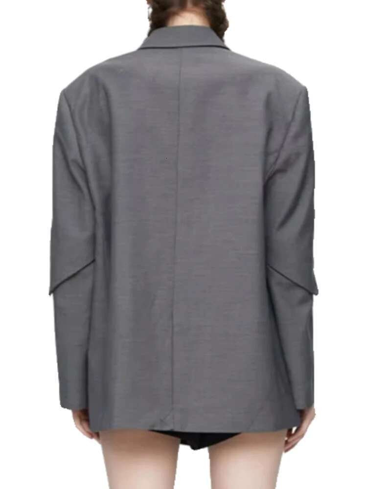 Designer Hollow Out Blazer For Women Notched Collar Dias Spliced Single Breasted Coat Fashion New 32C921