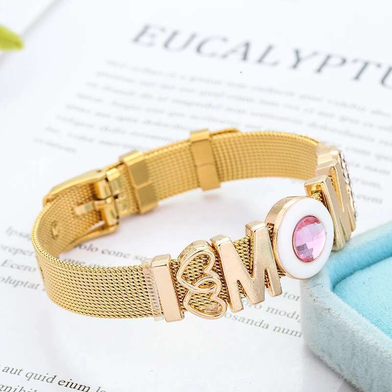 Hot Sale 10mm Infinite Love MOM Beads Stainless Steel Mesh Bracelets DIY Charm Keeper Bracelets For Women Mother Jewelry Gift
