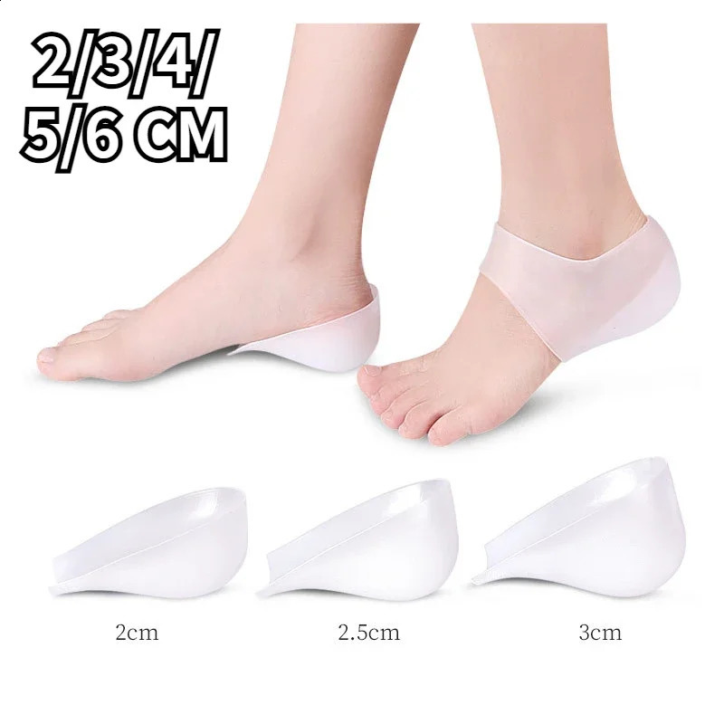 Unisex Invisible Height Lifting Increase Insoles Men Women Silicone Elastic Heel Pad Foot Protection Heel Cushion Hidden Insole 250319