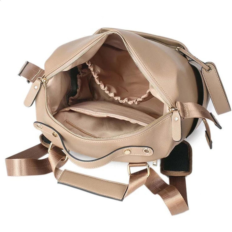 Multifunction Leather Diaper Bags Large Capacity Baby Bags for Baby Care Changing Bags for Mom Outdoor Travel Maternity Backpack 250319