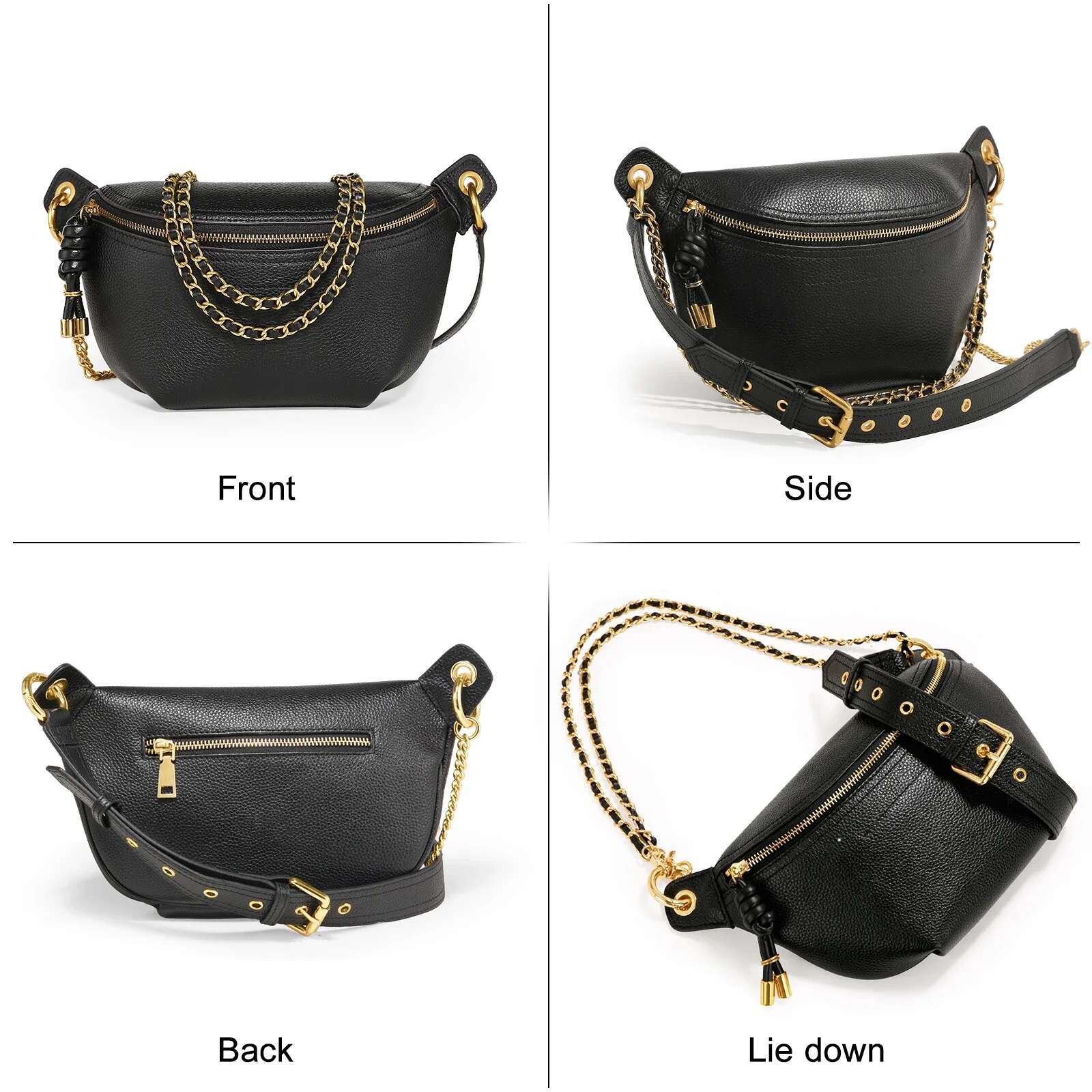 ITAMOOD Genuine Leather Waist Packs For Women Fashion Fanny Pack Belt Designer Trendy Crossbody Bag