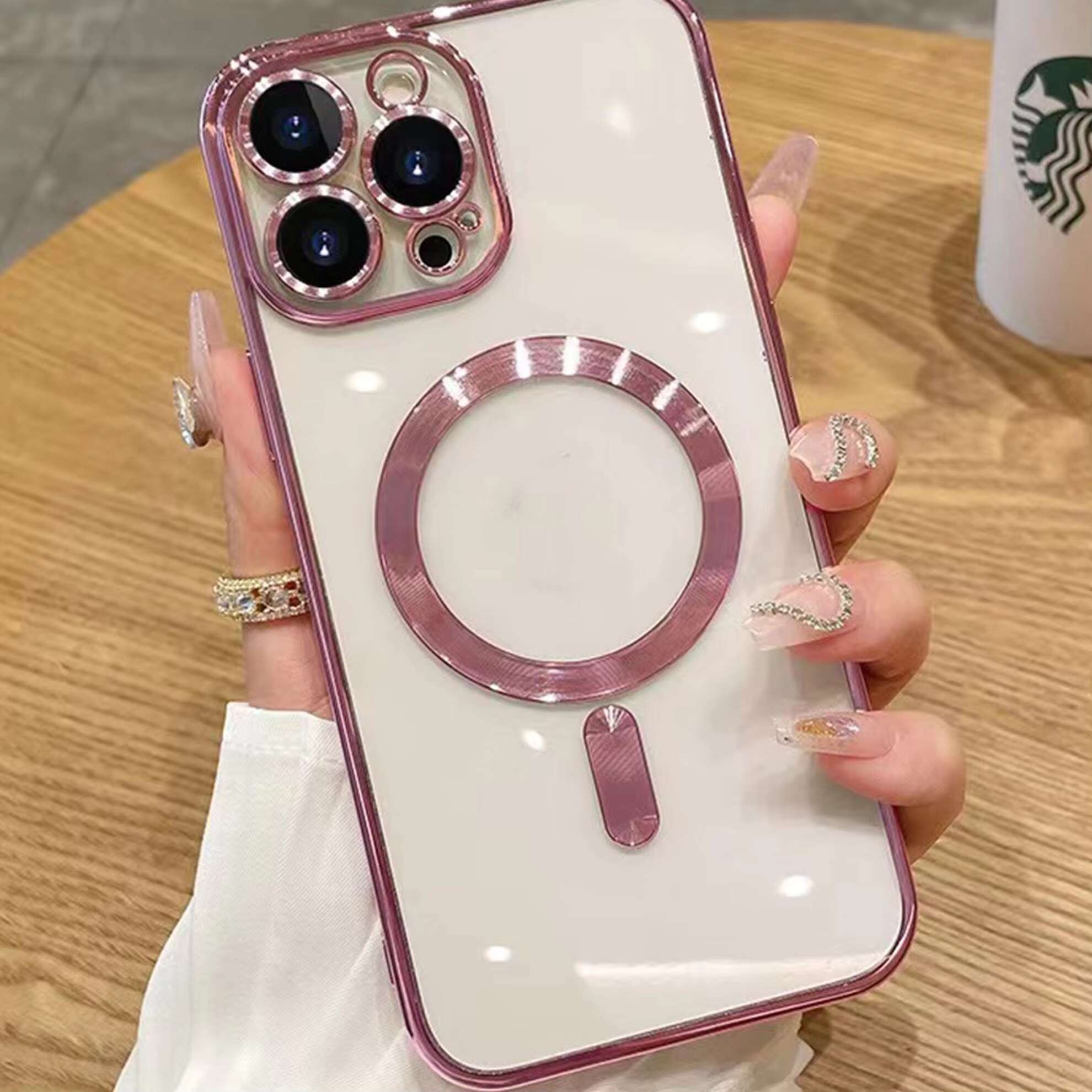 clear Magnetic 16 Pro Max Magnet case Support Wireless Charging Phone Cases for iPhone 15 14 11 12 13