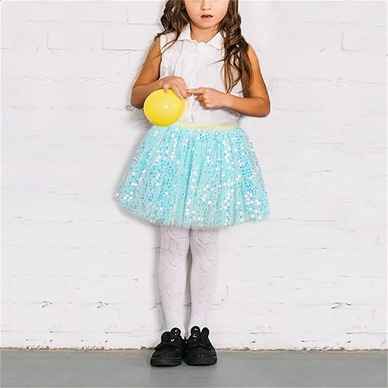 Girls Sequin Skirts Toddler Tutu Skirt Tulle Dance Skirts Girls Birthday Fashion Clothes 250319