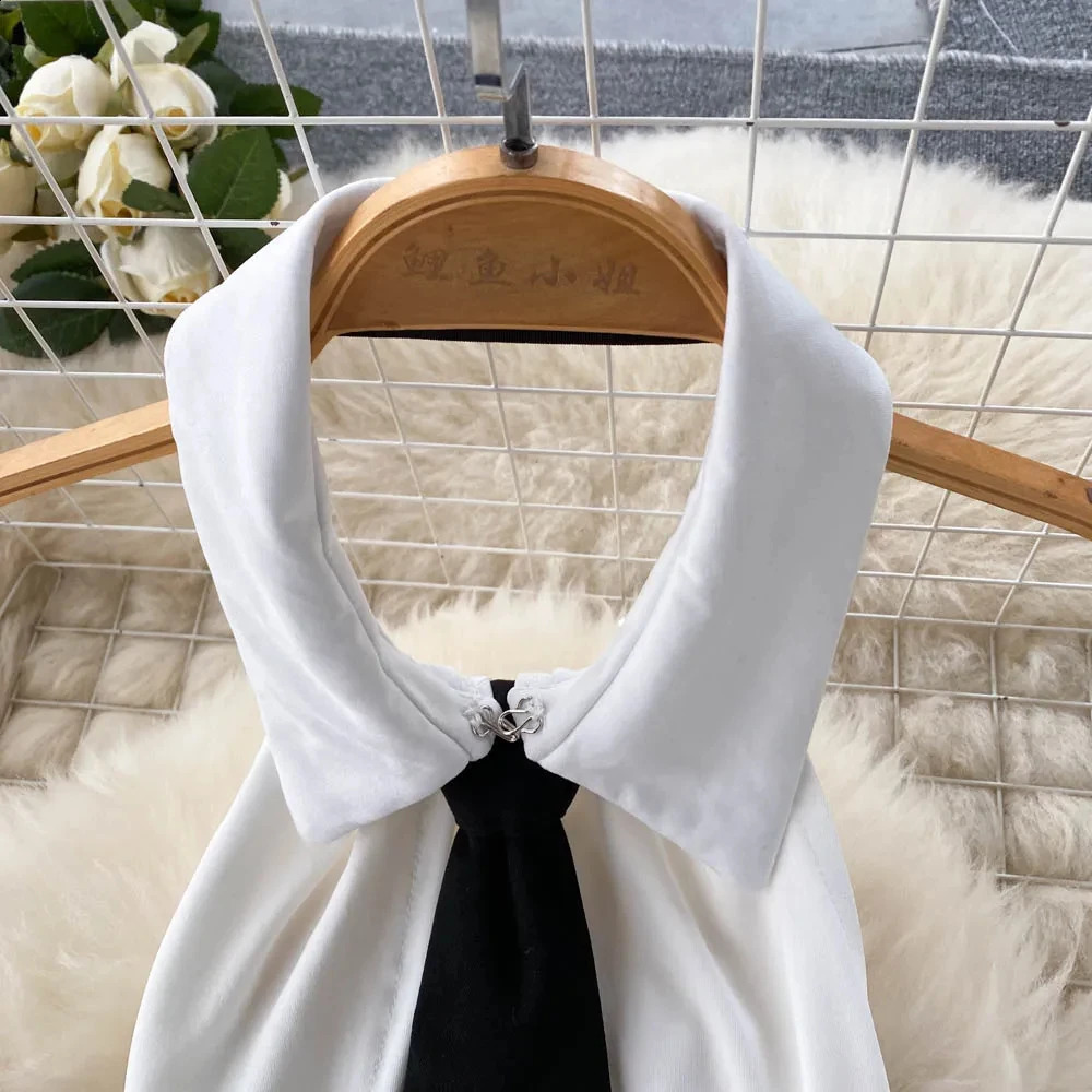 Erotic Womens Pajamas Office Role Playing Sexy Uniform Strapless Dress Ultra Thin Slit Back Short Skirt 250319