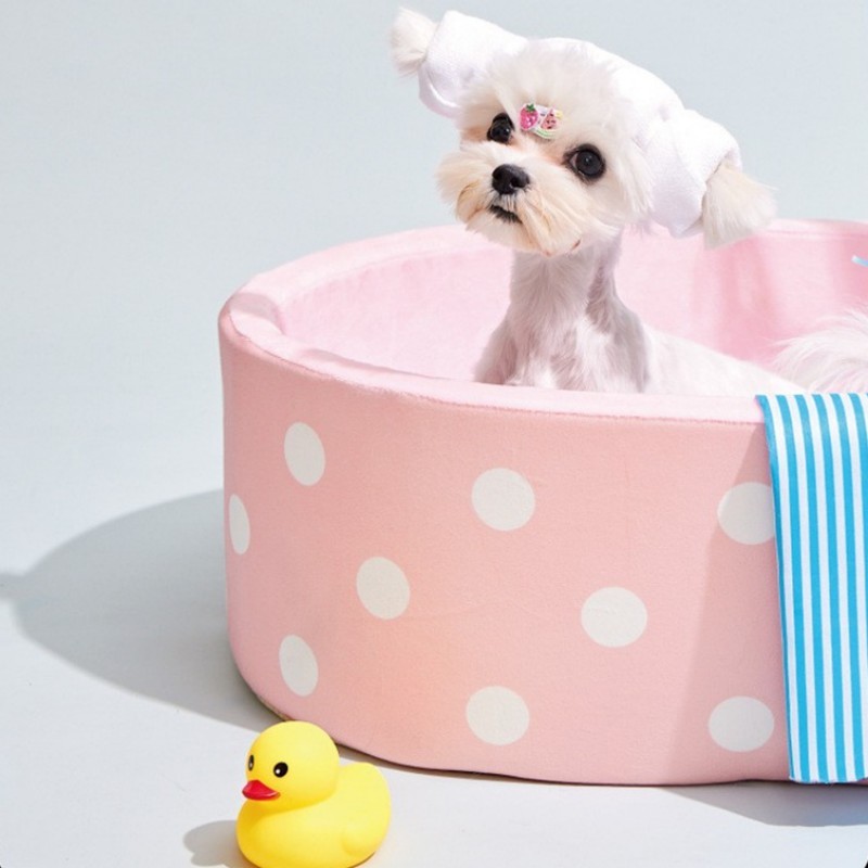 Japanese Style Hot Spring Pool Cat Bed Bathtub Shape Dog House Detachable Puppy Basket Basin Kitten Nest Pad Plush Sleeping Bed - view 5