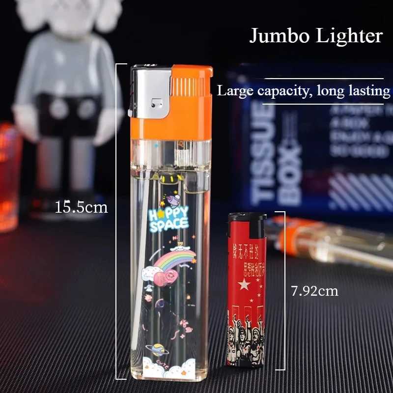 2025 New Extra Large Torch Butane Lighter Extra Large Transparent Body Large Capacity Gas Tank Cigarette Accessories WholesaleC250319