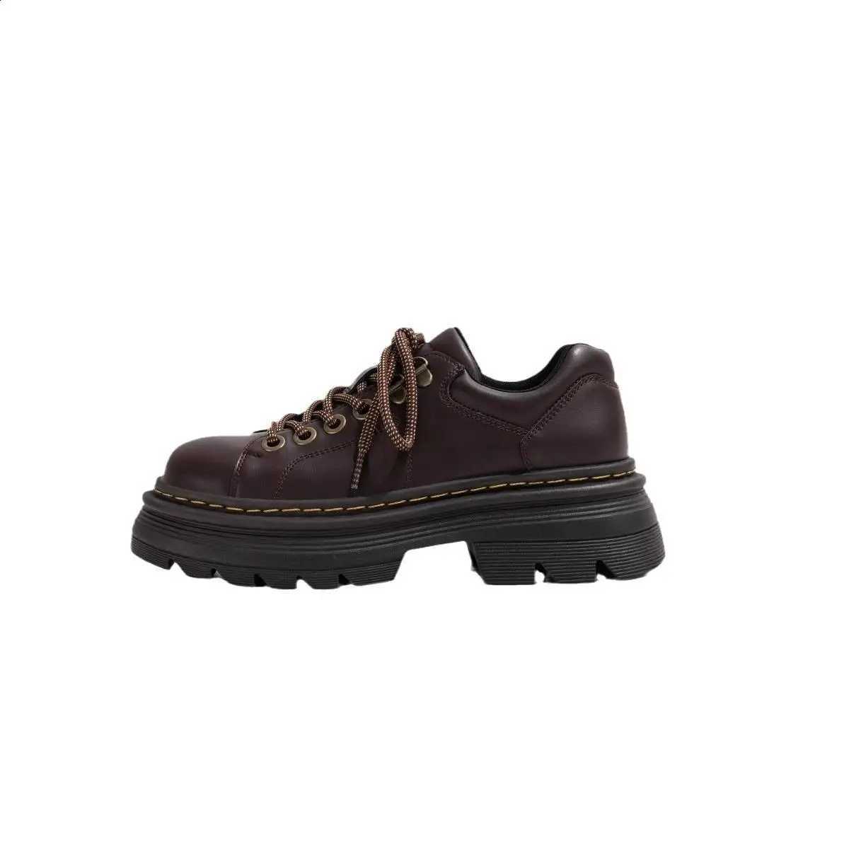 Womens Derby Shoes Autumn British Style Womens Shoes with Fur Round Toe Platform Casual Sports Shoes Leather Autumn PrXJ250319