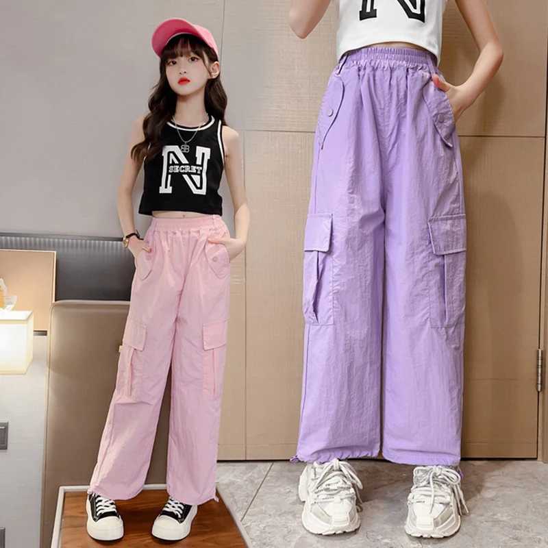 Spring/Summer Teen Girls Pants Childrens Trousers New Fashion Korean Edition Childrens Product Pants 6 8 10 12 14 Year Old Youth ClothingT250318