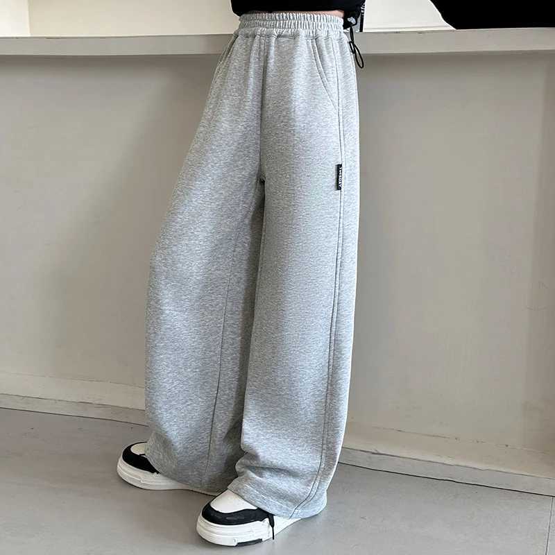 School Child Spring Sports Pants for Girl Casual Cotton Trousers Kids Trendy Sporty Straight Sweatpants 5 6 7 8 9 10 12 14 YT250318