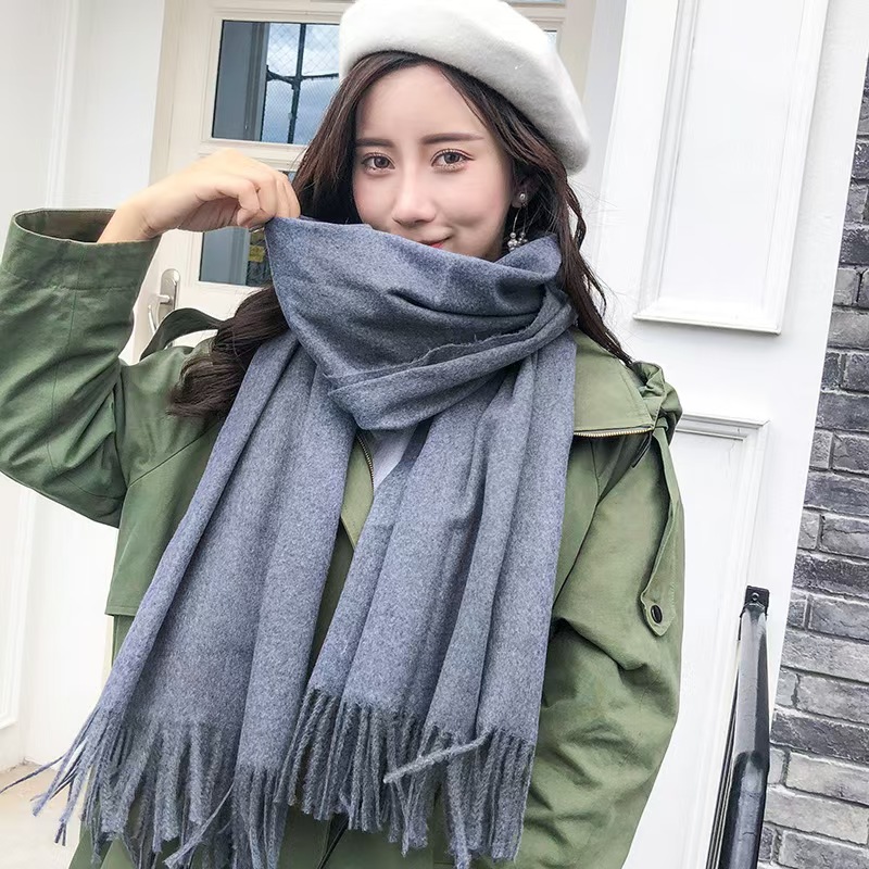 K963 24 autumn and winter solid color imitation cashmere scarf women's versatile super soft shawl cashmere neck scarf cross-border manufacturers 