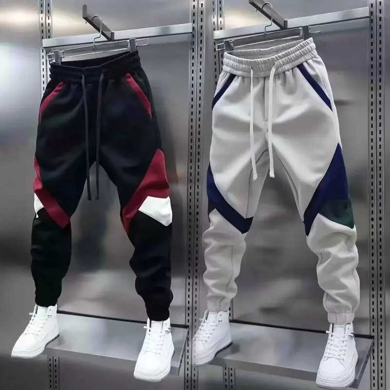 Patchwork Fashion Jogger Sweatpants 2024 Autumn New Outdoor Casual Trousers Cotton Harem Pants Elastic Waist Mens Clothing X250319