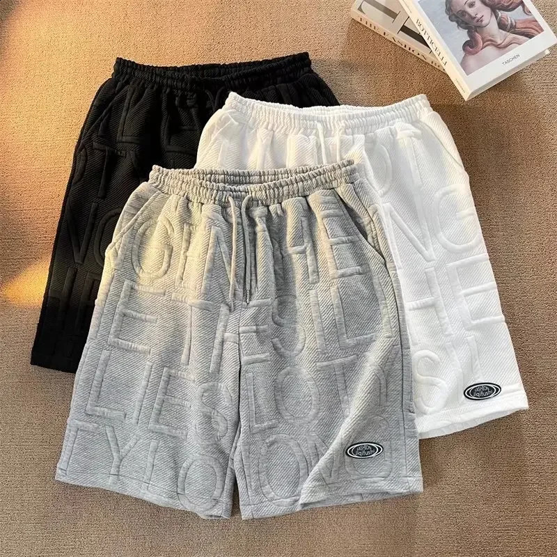 Mens shorts for summer running casual jogging and sports Letter printed mens loose dry beach 250312