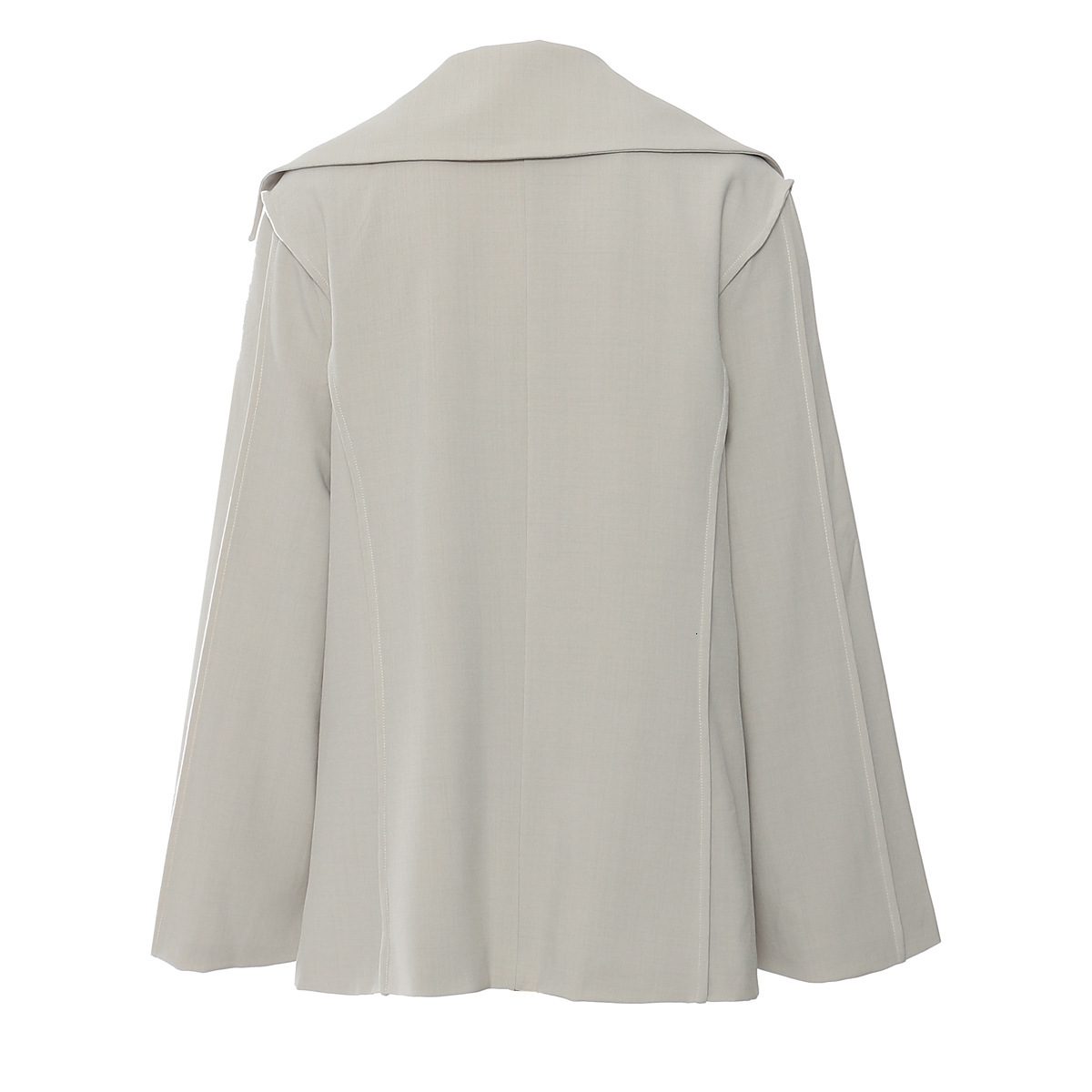 Women Gray Belted Pocket Elegant Big Size Blazer New V-neck Long Sleeve Jacket Fashion Tide Spring Autumn 2025 1DH7640