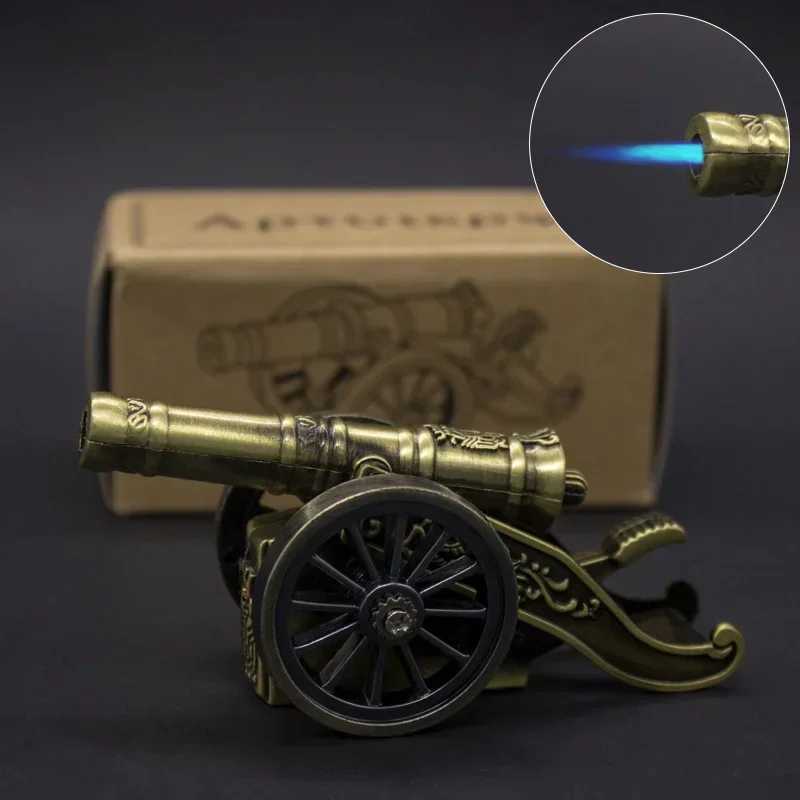 New Mini Retro Lighter Refillable Butane Gas Lighters Windproof Torch Flame Novelty Vintage Unique Gift Smoking AccessoriesC250319