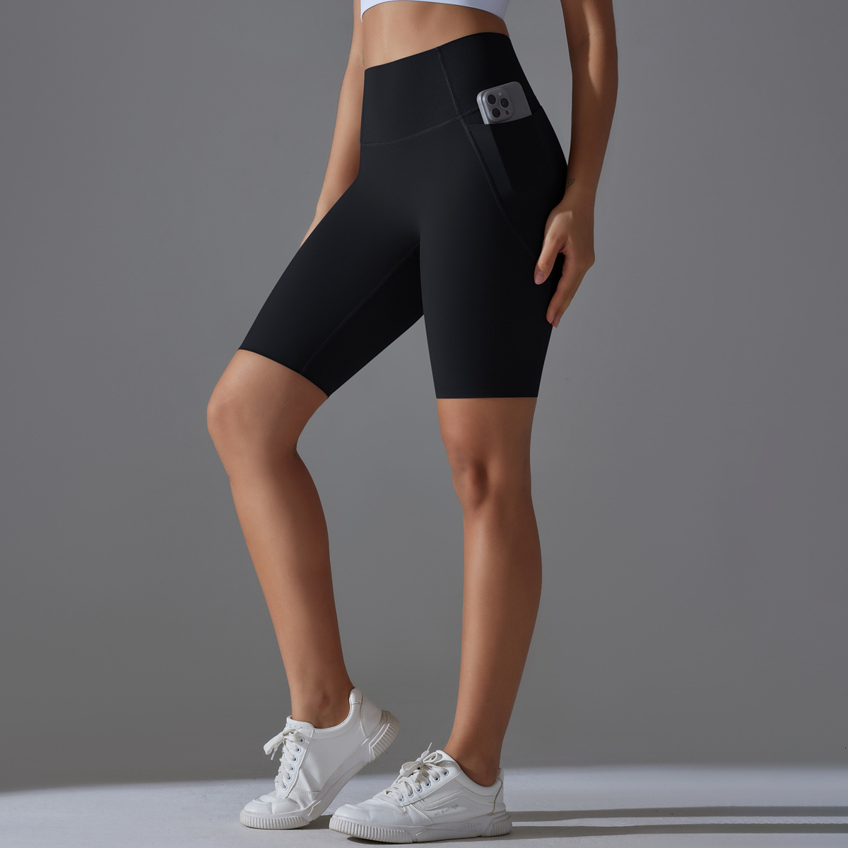 New tracksuit Jelly Adhesive Waist Non slip Pocket Tight Double sided Matte Shorts Sports Running Fitness Yoga Clothing for Women leggings
