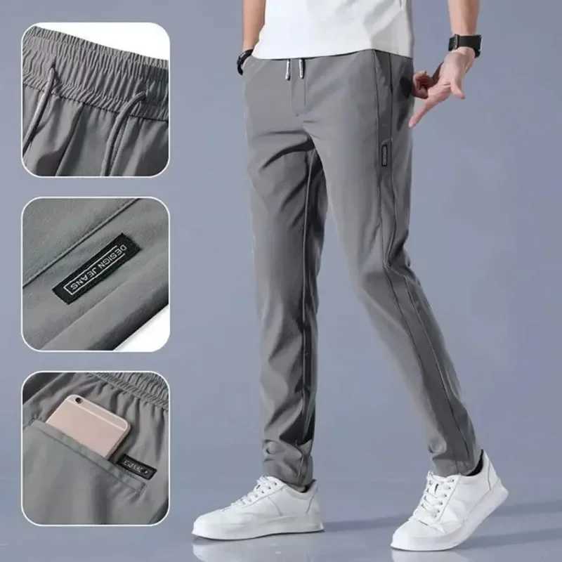 Mens Trousers Casual Solid Breathable Slim Straight Pants Male Joggers Thin Quick Dry Sweatpants Sports Pants Hiking Pants Men X250319
