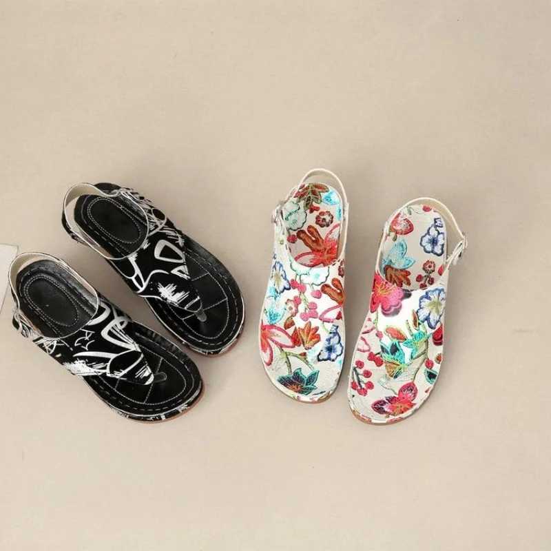 New Arrival Womens Orthopedic Wedge Heels Sandals 2025 Summer New Fashion Buckle Shoes for Women Beach Flip Flops Slippers Womens Shoes T250318