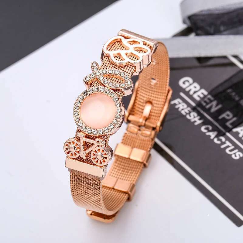 10mm Dog Paw Bicycle Beads Stainless Steel Mesh Bracelets DIY Charm Keeper Bracelets Bangle For Women Boyfriend Men Jewelry Gift