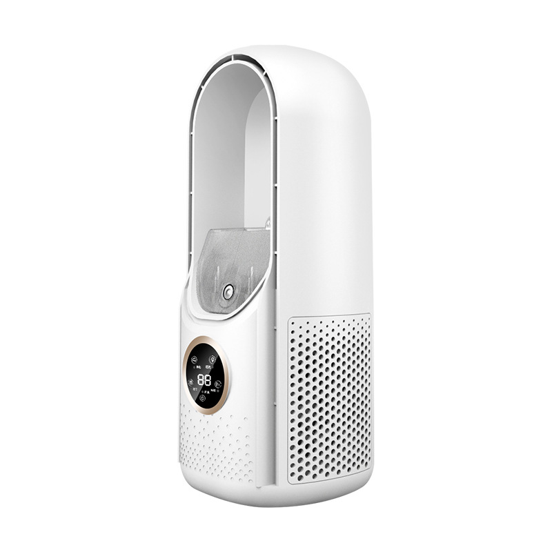 Silent air conditioning fan Portable Air cooler Fan LED Display Leafless Electric Fan 6h Timer USB charging Heater fan