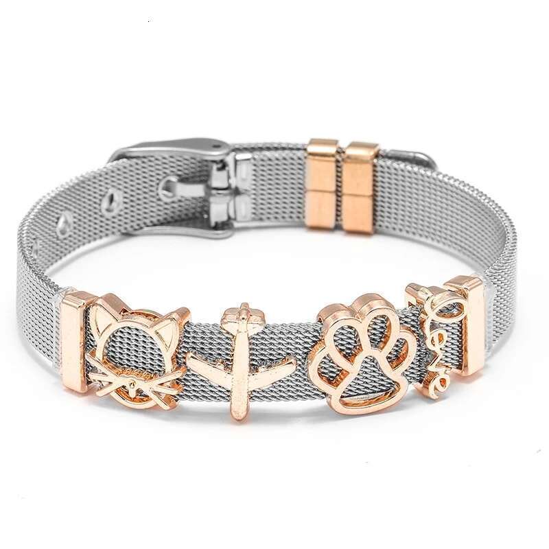 10mm Stainless Steel Mesh Bracelets Original Aircraft Love Beads Charm Keeper Bracelets Bangles For Women Fashion Jewelry Gift