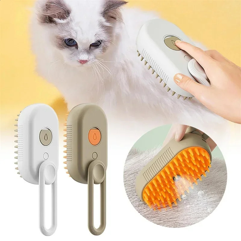3in1 Steam Brush Cat Comb Water Pet Electric Spray Hair Massage 250318