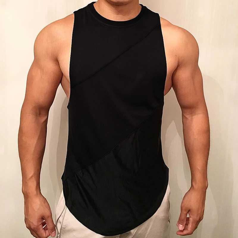 New Fitness Tank Top Mens Gym Fitness Sleeveless Mens Stringer Single Sleeve Summer Casual Loose UnderwearT250318