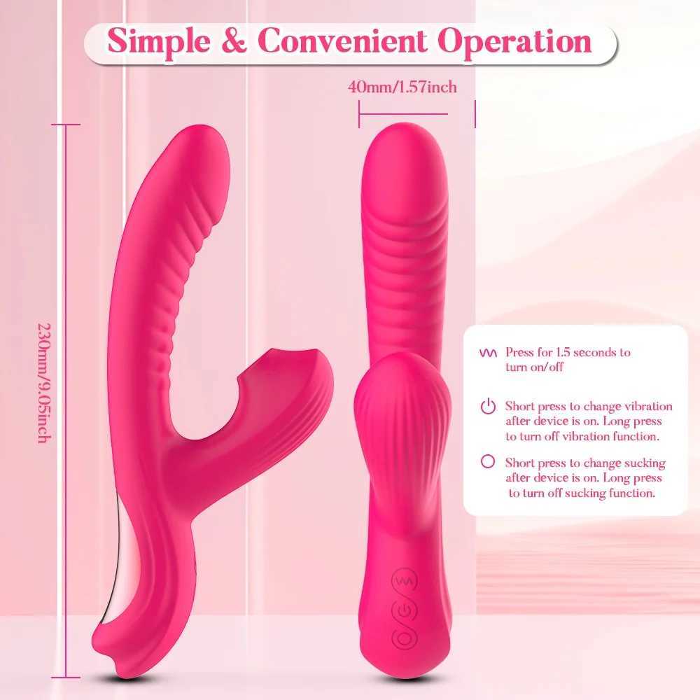 Female vibrator 3-in-1 G-Spot clitoral suction stimulation vaginal massager female silicone dildo adult W250319