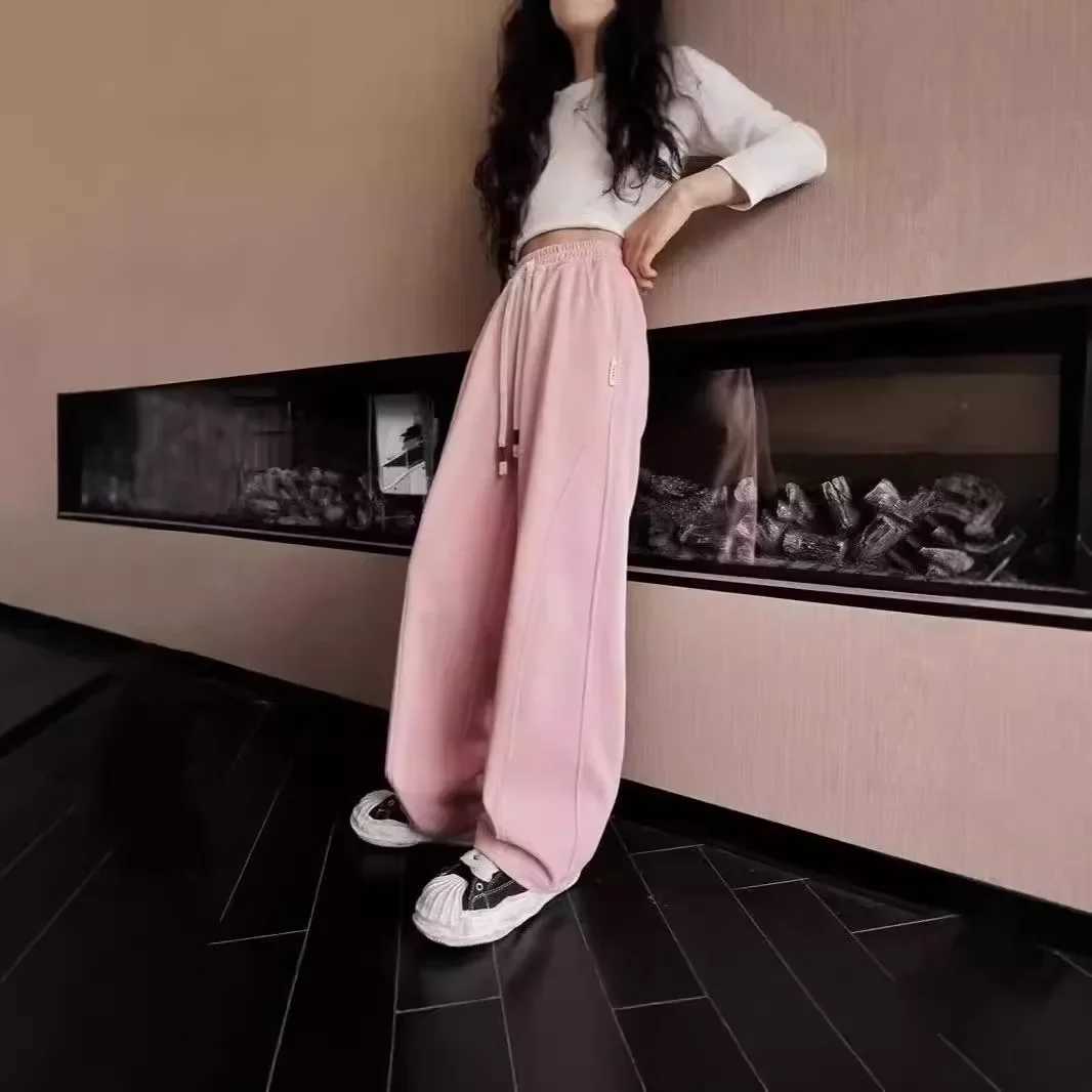 Girl Bell Bottom Spring/Summer 2024 New Childrens Pants Straight Leg Sports Pants Loose Suitable for Childrens ClothingT250318